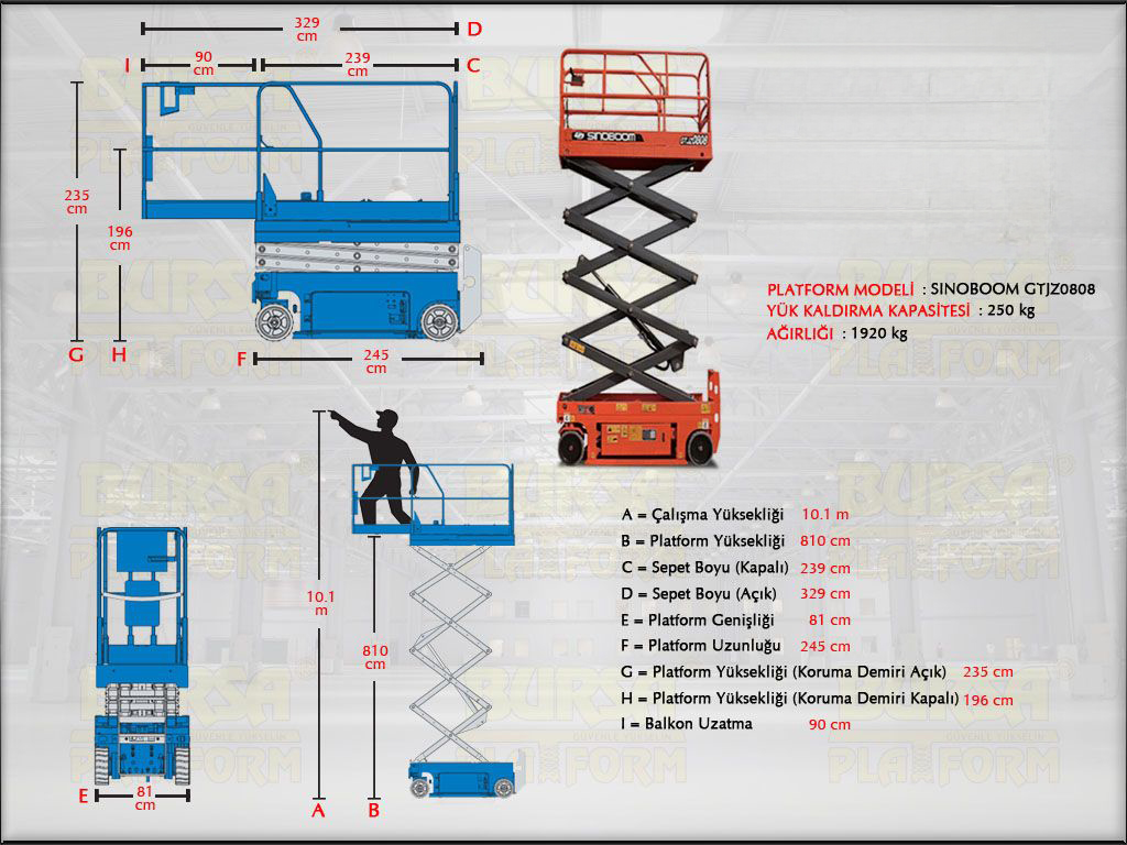 10 Metre Ak�l� Makasl� Platform