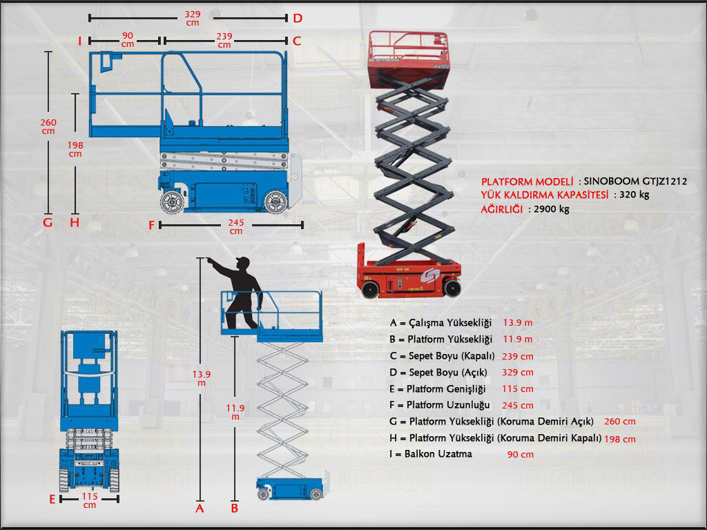 14 Metre Ak�l� Makasl� Platform
